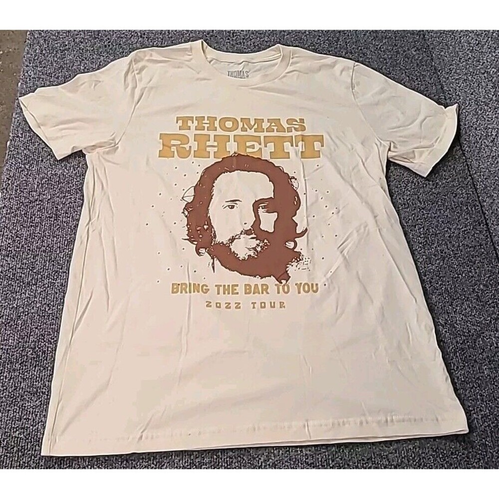 Thomas Rhett Women's Large Beige Short Sleeve Tee Band Concert Tour Top 2022